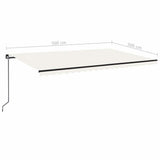 Tenda da Sole Retrattile Manuale con LED 500x300cm Crema