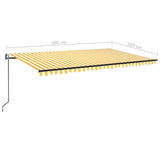 Tenda da Sole Retrattile Automatica 500x300cm Giallo e Bianco
