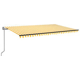 Tenda Automatica Sensore Vento e LED 500x300 cm Gialla Bianca