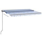 Tenda Automatica con Sensore Vento e LED 400x350 cm Blu Bianca