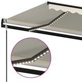 Tenda Automatica con Sensore Vento e LED 400x350 cm Crema
