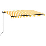 Tenda Automatica Sensore Vento e LED 400x350 cm Gialla Bianca