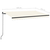 Tenda da Sole Retrattile Manuale 450x350 cm Crema