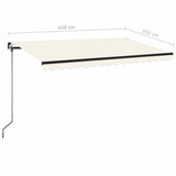 Tenda da Sole Retrattile Manuale LED 450x350 cm Crema