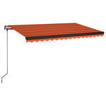 Tenda da Sole Retrattile Manuale LED 450x350 cm Arancio Marrone