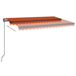 Tenda da Sole Retrattile Manuale LED 450x350 cm Arancio Marrone