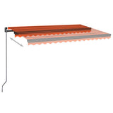 Tenda da Sole Retrattile Manuale LED 450x350 cm Arancio Marrone