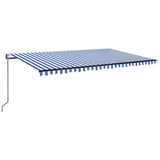 Tenda Automatica con Sensore Vento e LED 500x350 cm Blu Bianca