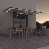 Tenda da Sole Retrattile Manuale con LED 600x350 cm Crema