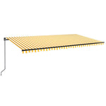 Tenda da Sole Retrattile Manuale LED 600x350 cm Giallo Bianco