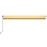 Tenda da Sole Retrattile Manuale LED 600x350 cm Giallo Bianco