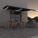 Tenda da Sole Retrattile Manuale con LED 600x350 cm Antracite