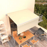 Tenda da Sole Retrattile Manuale con Parasole 3x2,5 m Crema