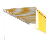 Tenda Sole Retrattile Manuale Parasole LED 3x2,5m Gialla Bianca