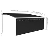 Tenda da Sole Retrattile Manuale con Parasole 3x2,5 m Antracite
