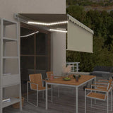 Tenda Automatica con Parasole LED e Sensore Vento 3x2,5m Crema