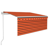 Tenda Automatica LED Sensore Vento 3,5x2,5m Arancione Marrone