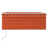 Tenda Automatica LED Sensore Vento 3,5x2,5m Arancione Marrone