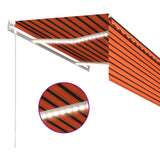 Tenda Automatica LED Sensore Vento 3,5x2,5m Arancione Marrone