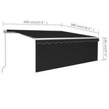 Tenda da Sole Retrattile Manuale con Parasole 4x3 m Antracite