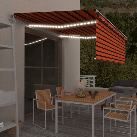 Tenda Automatica con Sensore Vento 4,5x3 m Arancione e Marrone
