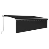 Tenda da Sole Retrattile Manuale con Parasole 5x3m Antracite