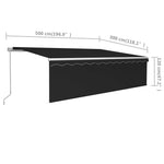 Tenda da Sole Retrattile Manuale con Parasole 5x3m Antracite