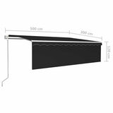 Tenda Sole Retrattile Automatica Parasole 5x3 m Antracite