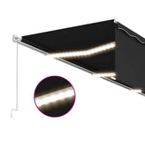 Tenda da Sole Retrattile Manuale con LED 6x3 m Antracite
