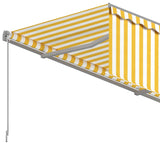 Tenda Sole Retrattile Manuale con Parasole 3x2,5m Gialla Bianca