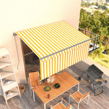 Tenda Sole Retrattile Manuale con Parasole 3x2,5m Gialla Bianca