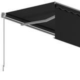 Tenda da Sole Retrattile Manuale con Parasole 3x2,5 m Antracite