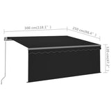 Tenda da Sole Retrattile Manuale con Parasole 3x2,5 m Antracite
