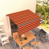 Tenda Retrattile Manuale con Parasole 3x2,5m Arancione Marrone