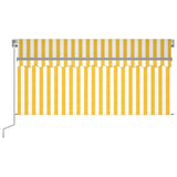 Tenda Sole Retrattile Manuale Parasole LED 3x2,5m Gialla Bianca