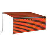 Tenda Sole Retrattile Manuale con LED 3x2,5m Arancione Marrone