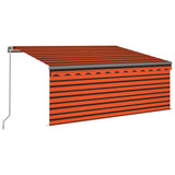 Tenda Retrattile Manuale Parasole 3,5x2,5m Arancione e Marrone