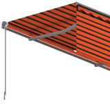 Tenda Retrattile Manuale Parasole 3,5x2,5m Arancione e Marrone