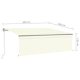 Tenda da Sole Retrattile Automatica con Parasole 4x3 m Crema
