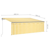 Tenda Retrattile Automatica con Parasole 4x3m Gialla Bianca