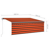 Tenda Retrattile Automatica con Parasole 4x3 m Arancio Marrone