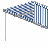 Tenda Sole Retrattile Manuale con Parasole 4,5x3m Blu e Bianco