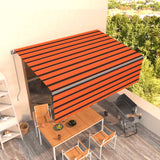 Tenda da Sole Manuale con Parasole 4,5x3m Arancione Marrone