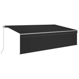 Tenda Sole Retrattile Manuale con Parasole 5x3m Antracite