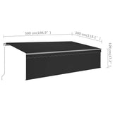 Tenda Sole Retrattile Manuale con Parasole 5x3m Antracite