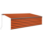 Tenda da Sole Retrattile Manuale Parasole 5x3m Arancio Marrone