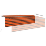 Tenda da Sole Retrattile Manuale Parasole 5x3m Arancio Marrone