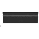 Tenda Sole Retrattile Manuale Parasole LED 5x3m Antracite
