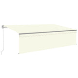 Tenda Automatica con Parasole Sensore Vento e LED 5x3 m Crema