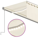 Tenda Automatica con Parasole Sensore Vento e LED 5x3 m Crema
